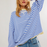 Sweter oversize z wzorem w paski