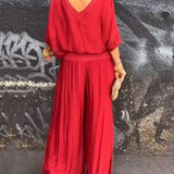 Komplet dwuczęściowy boho z szerokimi spodniami dla kobiet