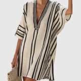 tunika kimono w paski z dekoltem V dla kobiet