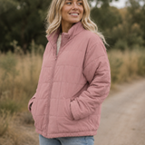 Pikowana kurtka bomber z zamkiem i kieszeniami
