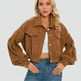 Sztruksowa kurtka koszulowa oversize