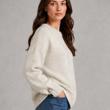 Sweter damski oversize z okrągłym dekoltem