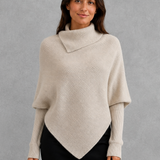 Sweter damski oversize z wysokim kołnierzem