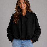 Kurtka Bomber Damska z Zamszu Oversize