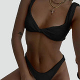 Komplet bikini z dzianiny bez rękawów dla kobiet