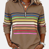 Sweter damski w paski z zamkiem