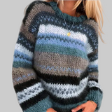 Sweter damski w kolorowy wzór żakardowy