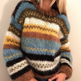 Sweter damski w kolorowy wzór żakardowy