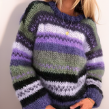 Sweter damski w kolorowy wzór żakardowy