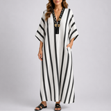 Sukienka maxi kaftan w paski