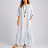 Sukienka maxi kaftan w paski
