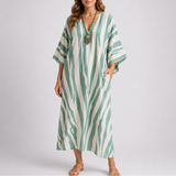 Sukienka maxi kaftan w paski