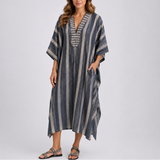 Sukienka maxi kaftan w paski